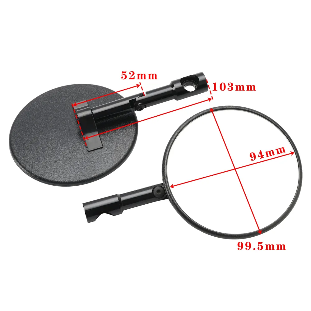 PAIRE DE RÉTROVISEURS DE GUIDON ROND NOIR SUPERBIKE SUPERMOTO MIROIR D'EXTRÉMITÉ DE BARRE M8 M10