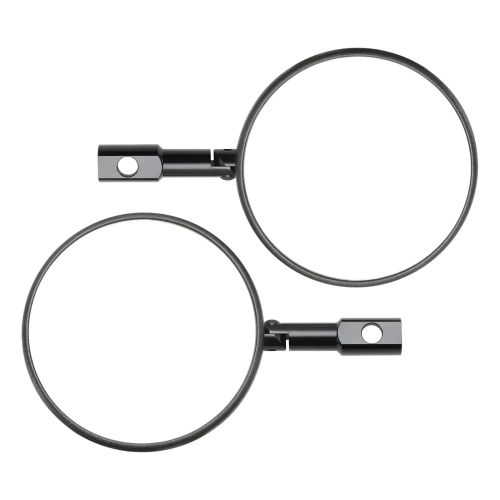 PAIRE DE RÉTROVISEURS DE GUIDON ROND NOIR SUPERBIKE SUPERMOTO MIROIR D'EXTRÉMITÉ DE BARRE M8 M10