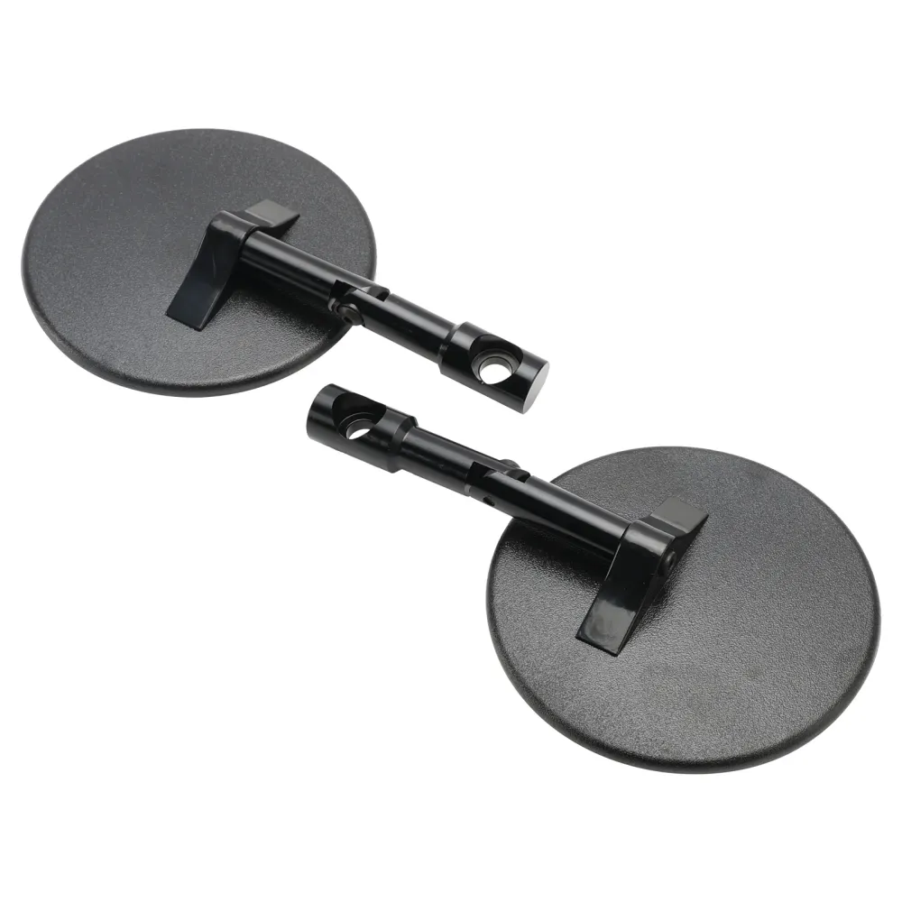 PAIRE DE RÉTROVISEURS DE GUIDON ROND NOIR SUPERBIKE SUPERMOTO MIROIR D'EXTRÉMITÉ DE BARRE M8 M10