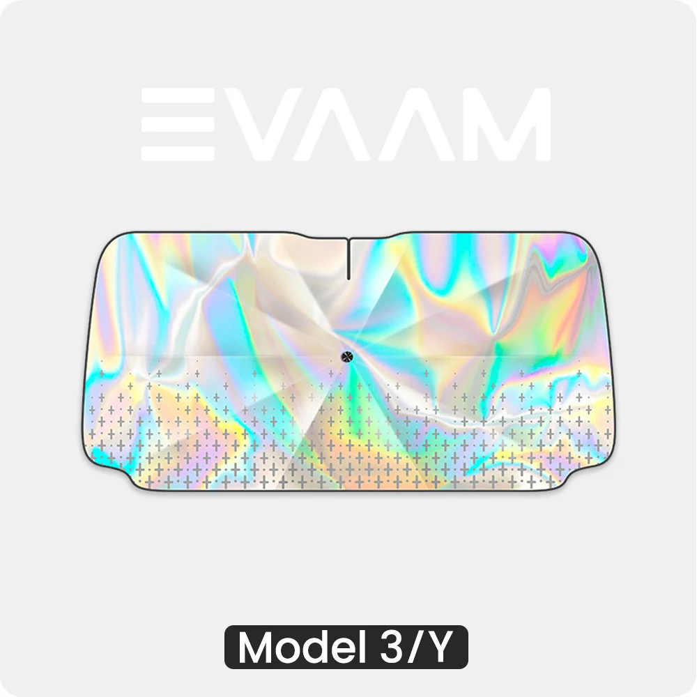 Pare-soleil pliables EVAAM® Tesla Laser pour pare-brise des Model 3/Y