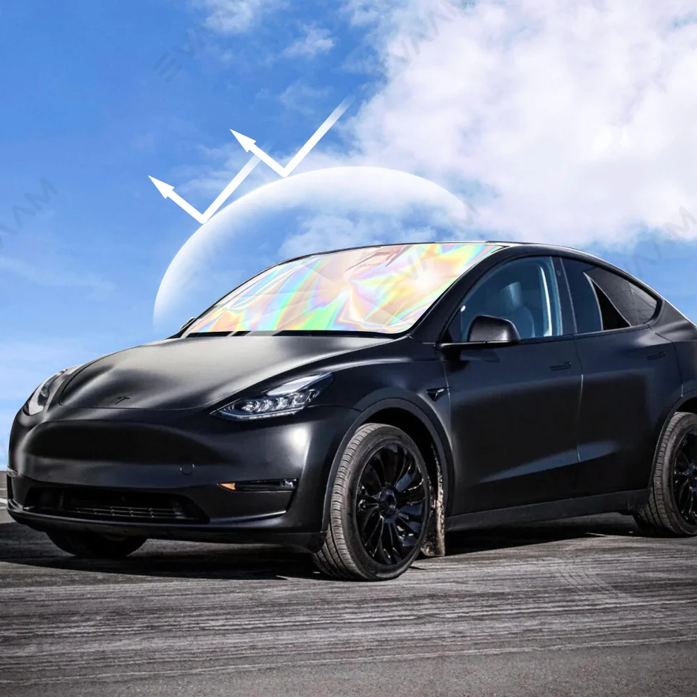 Pare-soleil pliables EVAAM® Tesla Laser pour pare-brise des Model 3/Y
