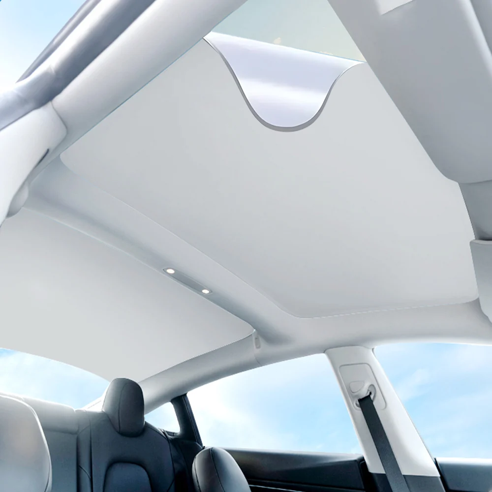 Pare-soleil de toit en verre à nano-adsorption EVAAM® LRC pour Tesla Model 3 (2019-2025) Beige