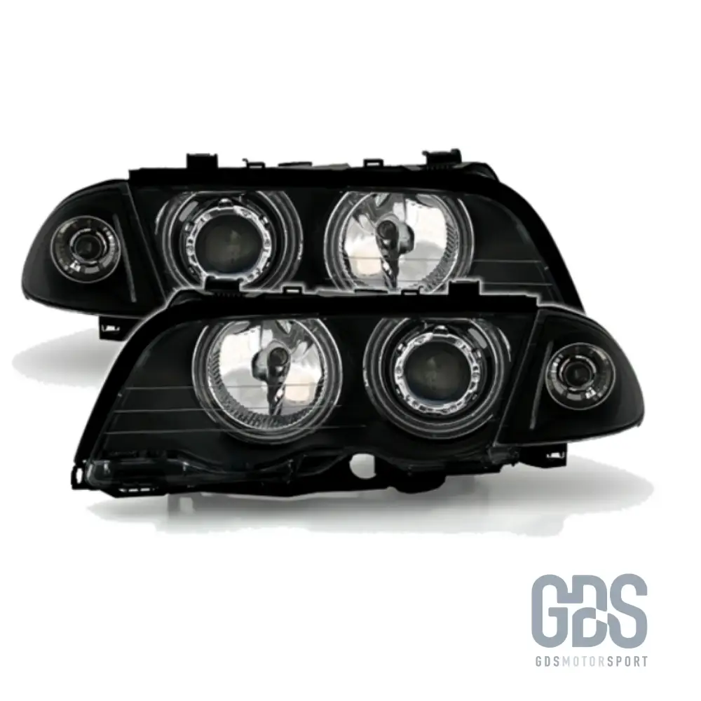 Phares Angel Eyes CCFL Blanc BMW Série 3 E46 Phase 1 Berline / Touring Halogène H7/H7