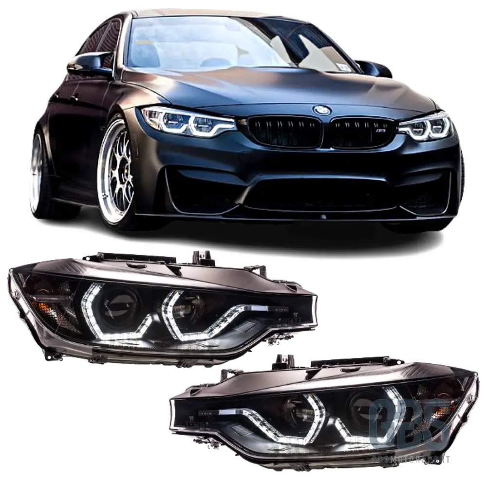 Phares avant H7/H7 Angel Eyes 3D LED pour BMW Série 3 F30 / F31 Phase 1