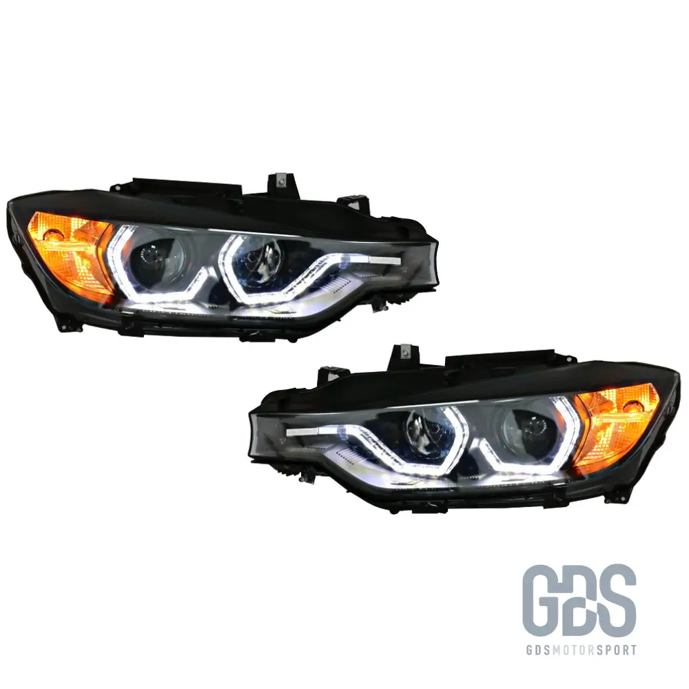 Phares avant H7/H7 Angel Eyes 3D LED pour BMW Série 3 F30 / F31 Phase 1