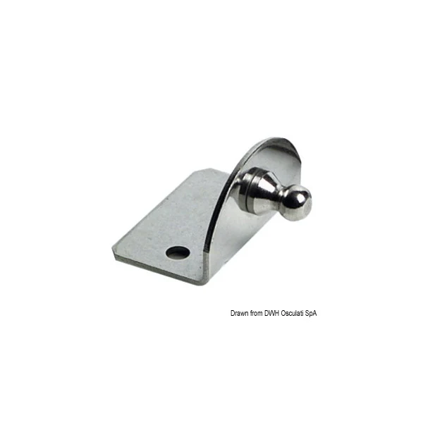 Plaque compacte en acier inoxydable Osculati 90° avec boule de 10 mm - 38.013.24
