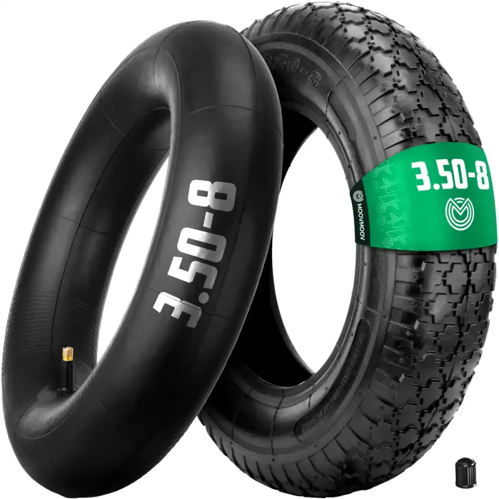 Pneu 3.50-8 avec Chambre à air Valve droite