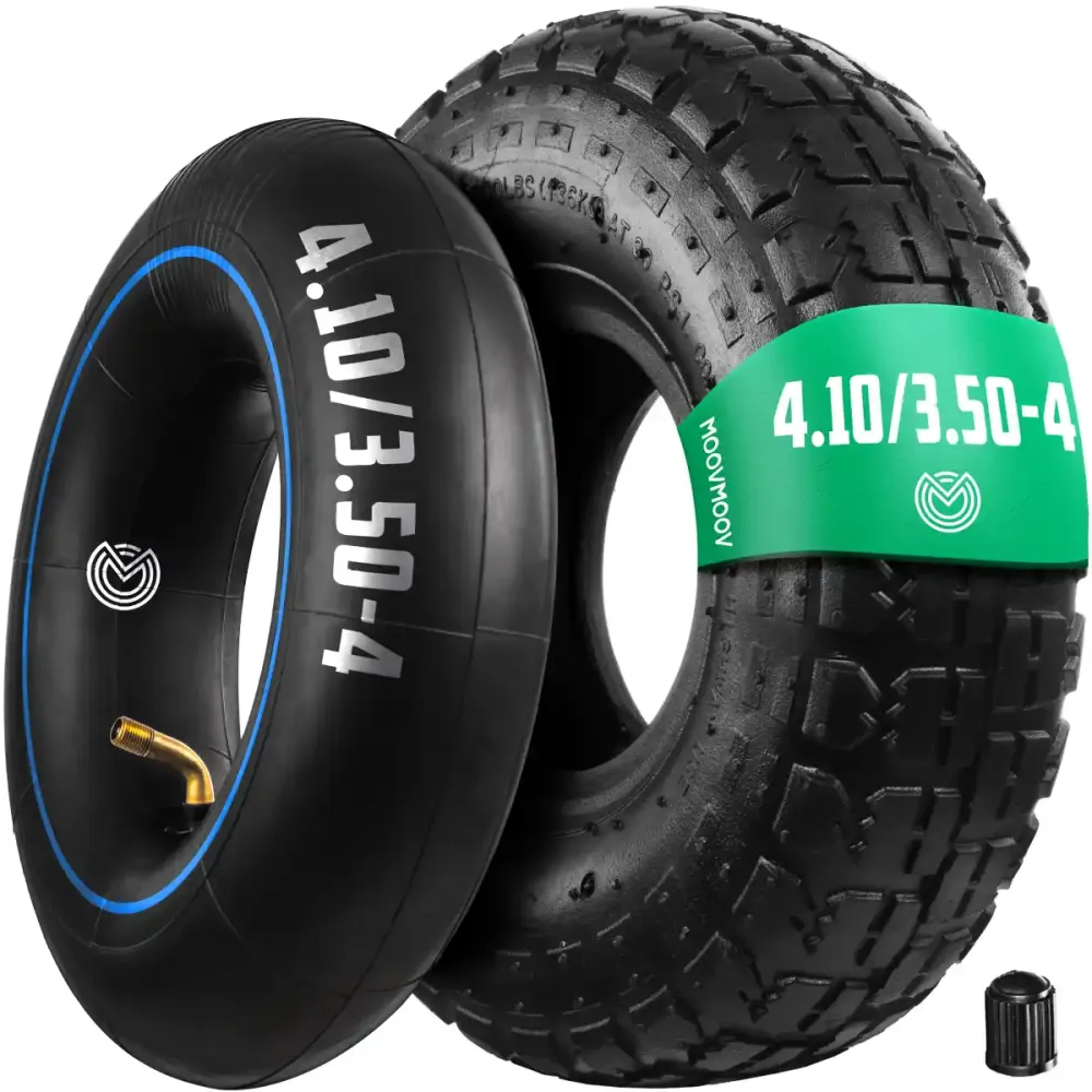 Pneu 4.10/3.50-4 avec Chambre à air Valve coudée