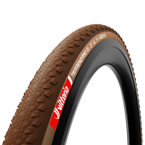 Pneu VITTORIA TERRENO PRO T30 Fine Loose Gravel Race 700x45c Tubeless Ready Souple Marron