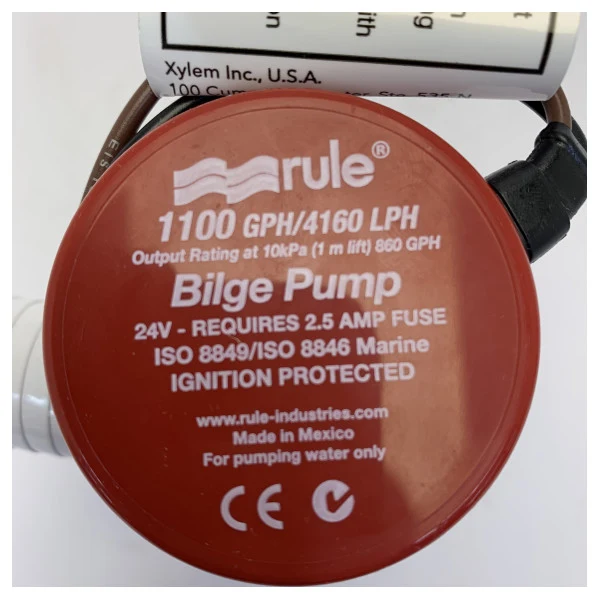 Pompe de cale submersible Rule 1100 GPH 24V - 28D
