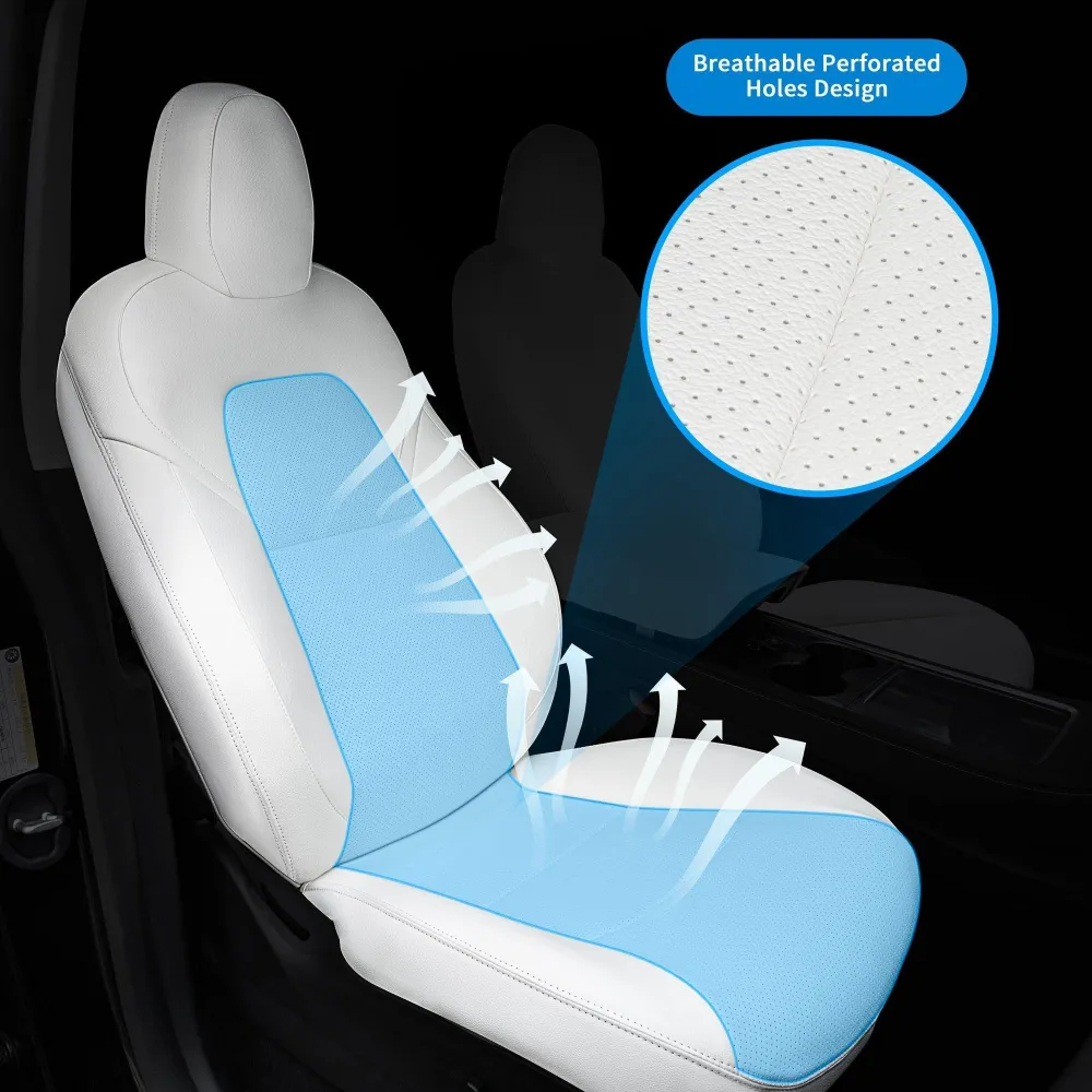 Prime Tesla Model Ensemble de housses de siège Y 7 places avec banquette divisée 40/60 améliorée pour la 2e rangée pour un...
