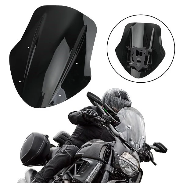 1x protection de déflecteur de vent de pare-brise pour Ducati Diavel 14-18 noir
