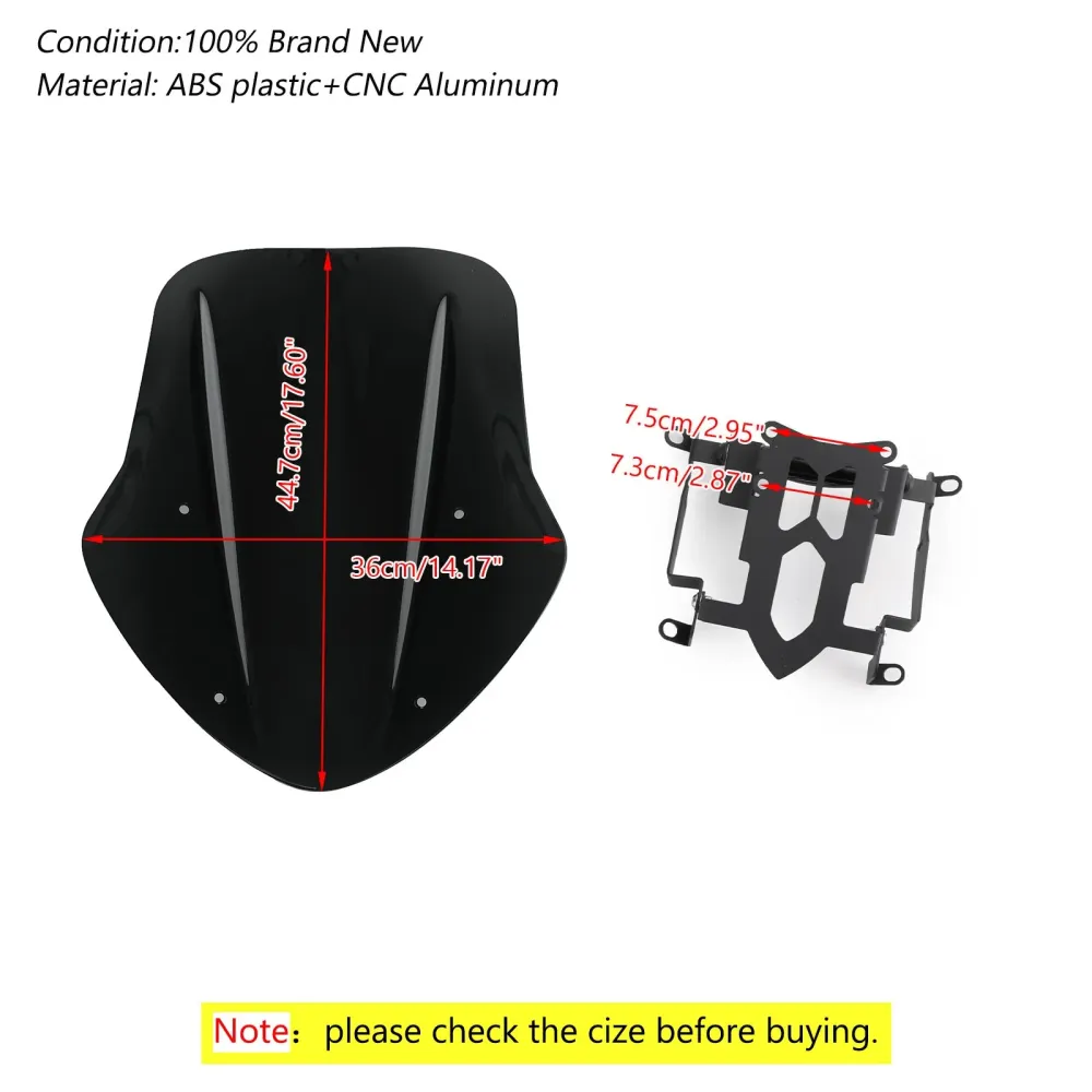 1x protection de déflecteur de vent de pare-brise pour Ducati Diavel 14-18 noir