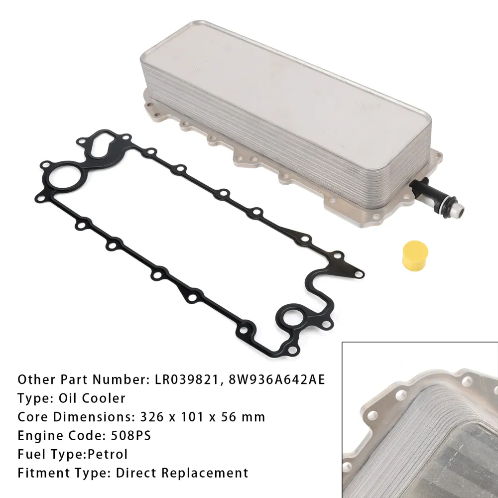 Refroidisseur d'huile moteur LR039821 8 pour Jaguar XJ X351 5.0 SCV8 508 ch Berline (2009-2021)W936A642AE