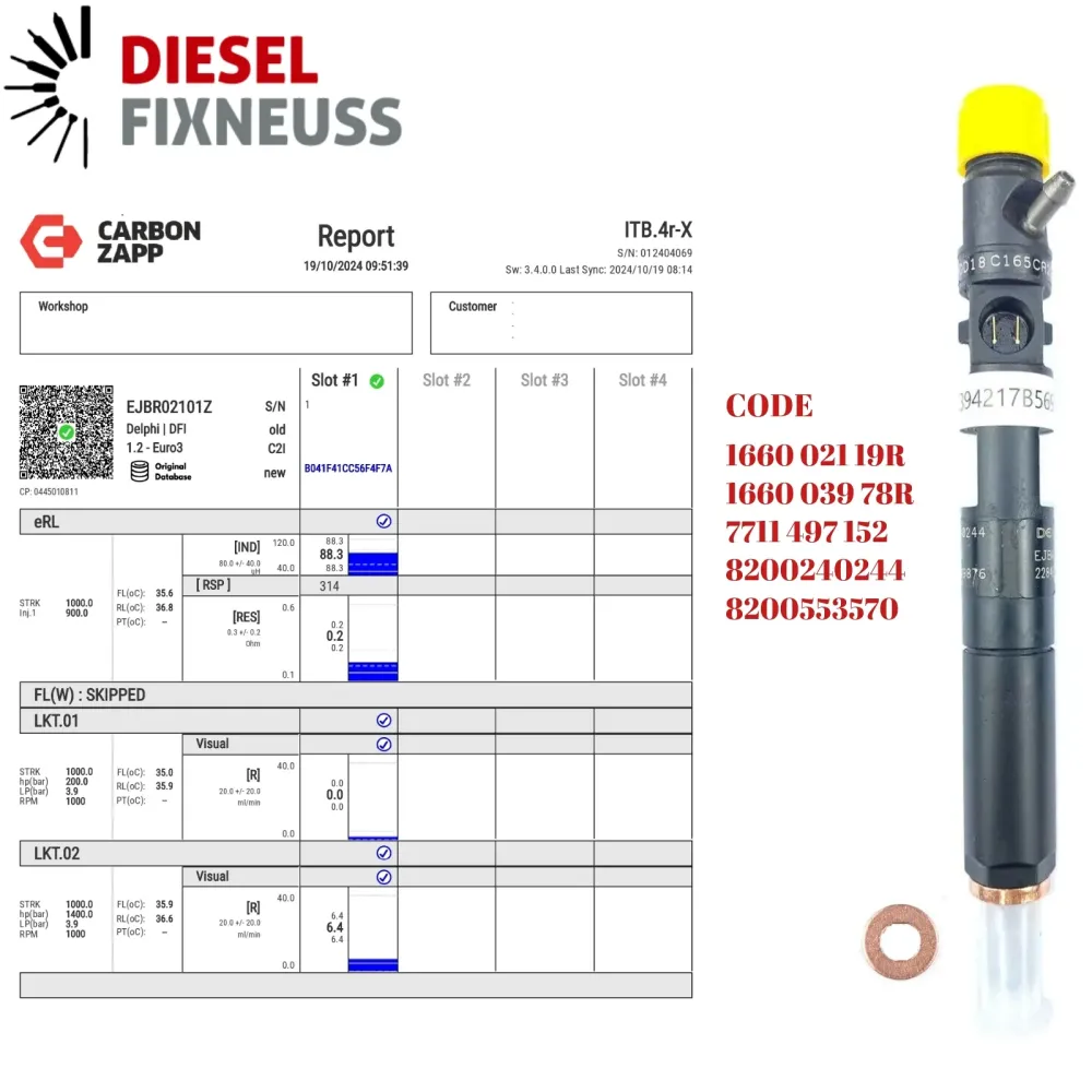 Renault Kangoo Clio 1,5 dci Injecteur EJBR01701Z EJBR02101Z