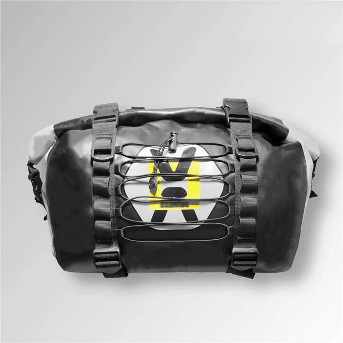 Sacoches cavalières 100% étanches noir et gris 21L-37L
