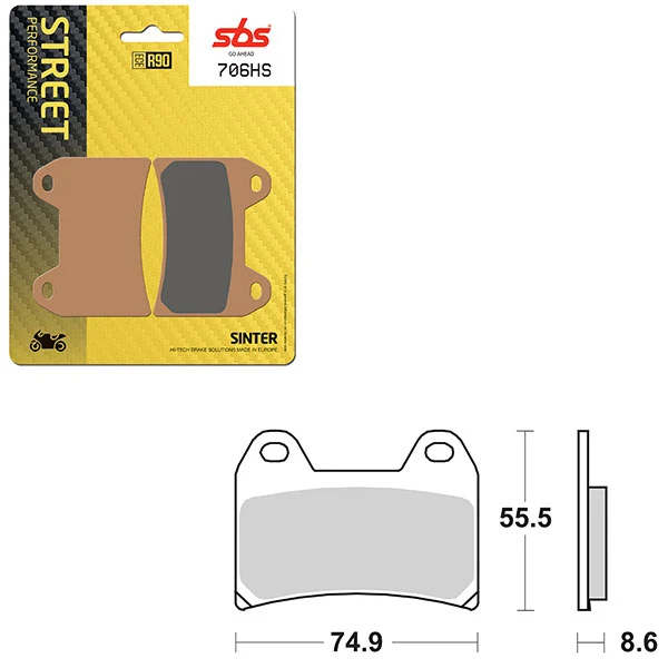PLAQUETTES DE FREIN SBS PERFORMANCE HS FRITTÉES (6250706108)