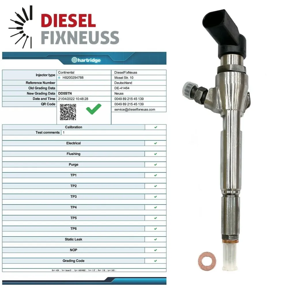Siemens H8201100113 166006212R Injecteur Renault Nissan Mercedes 1.5dCi K9K636