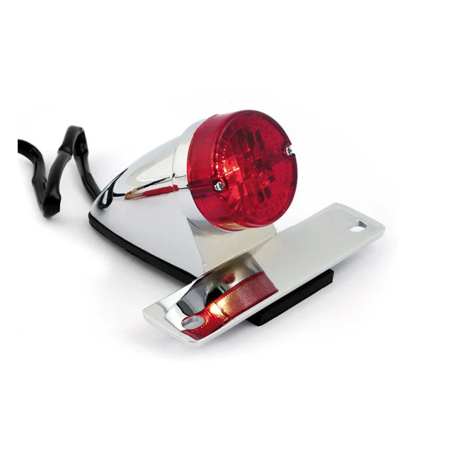 Sparto LED Mini Feu Arrière Moto avec Support de Plaque d'Immatriculation Chrome