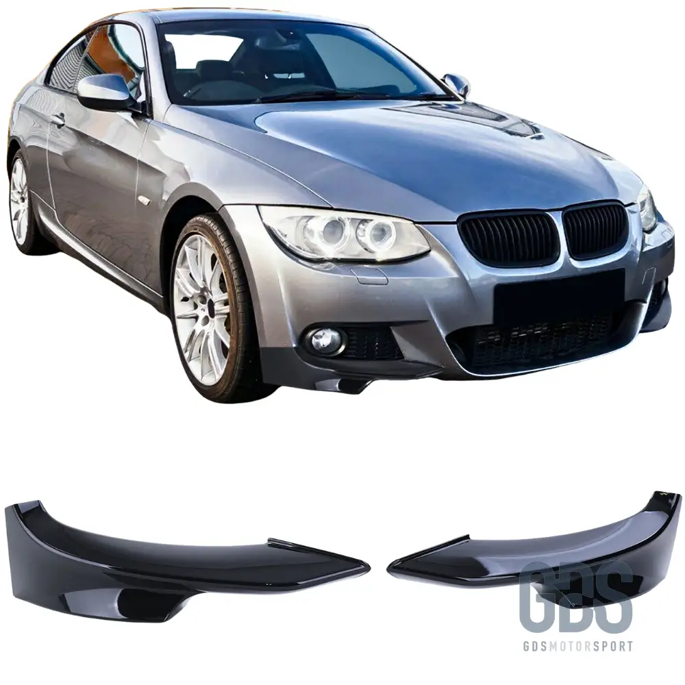 Splitters rajout pare-choc avant Pack M BMW E92 E93 Phase 2 LCI Noir Brillant