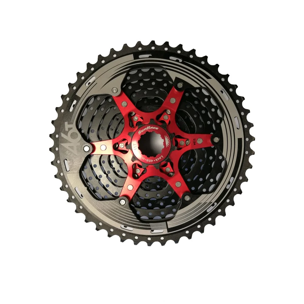 Cassette VTT 11V x 11/46 Dents en Aluminium Noir - Corps SHIMANO SUNRACE
