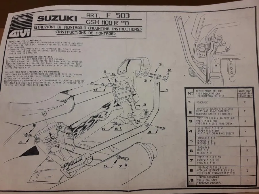 Support de topbox Suzuki