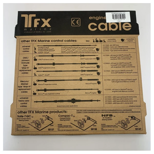 Teleflex Marine Engine Control Cable F27110 - Câble de remplacement durable et résistant à la corrosion pour les commandes...