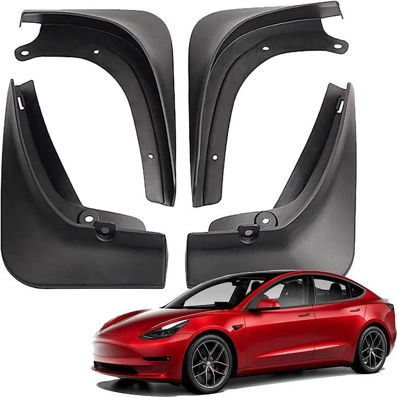 Tesla Model Bavettes garde-boue 3/Y-Garde-boue avant/arrière (2019-2023) -Installation sans perçage-Garde-boue avant/arrière