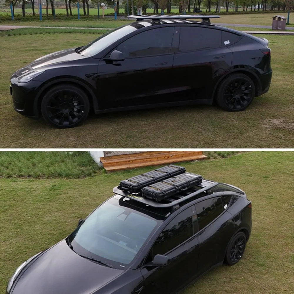 Tesla Model Plateforme de chargement pour galerie de toit Y 2021+-Porte-bagages de toit haut de gamme pour des besoins de...