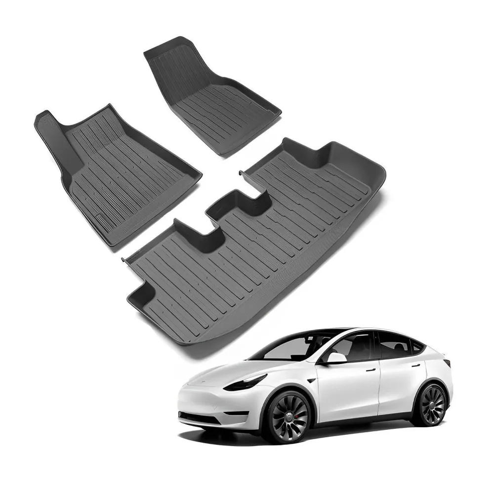 Tesla Model Tapis de sol toutes saisons Y, ensemble complet, tapis de coffre, tapis de chargement, doublure de coffre avan...