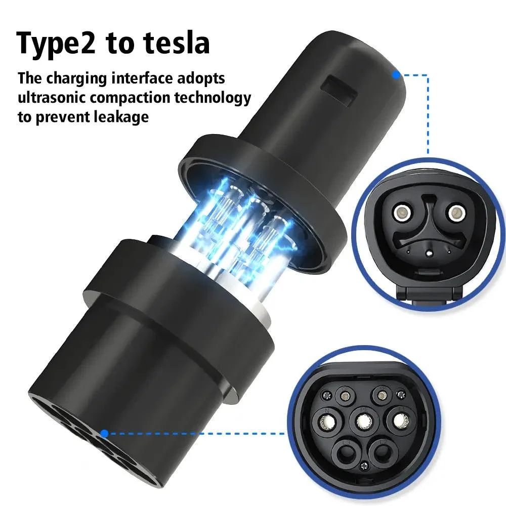 TeslaAdaptateur de charge de véhicule électrique (VE) de type 2 vers CA /NACS-Compatible avec Tesla et bornes de recharge...