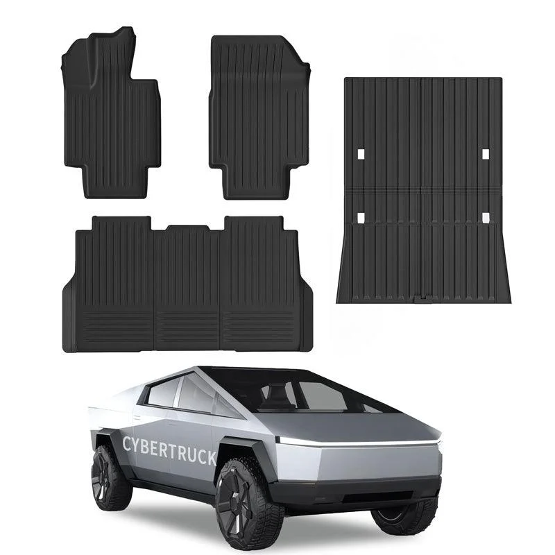 TeslaTous les temps TPE intérieur Tapis de sol Cargo Liners Set pour Cybertruck