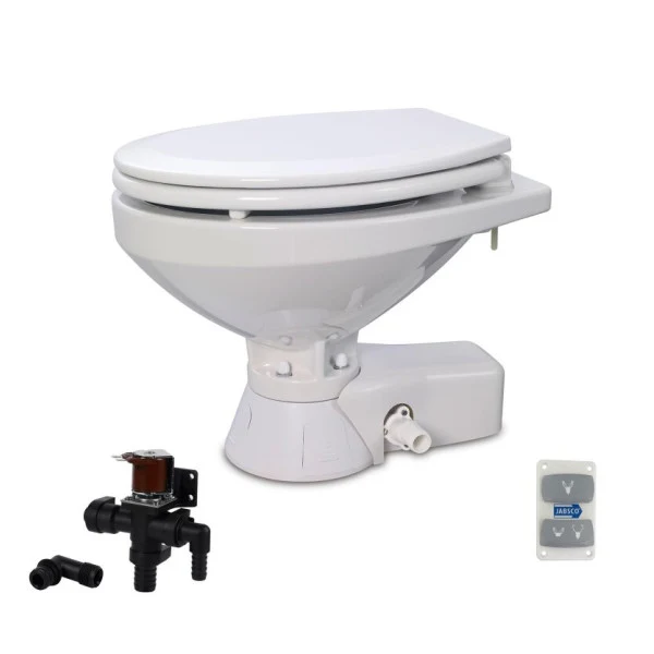 Toilet électrique Jabsco Quiet Flush Regular avec vanne magnétique 24V - 37045-4094