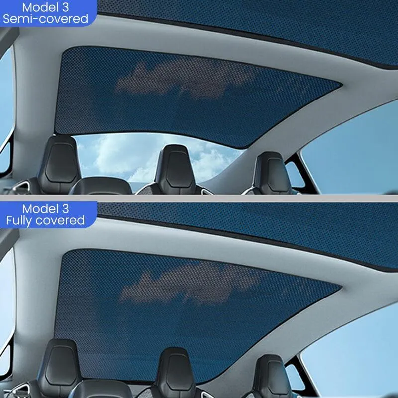 Toit en verre/Toit ouvrant Pare-Soleil pour Tesla Model 3(2021-2023) Accessoires Pare-Soleil Semi