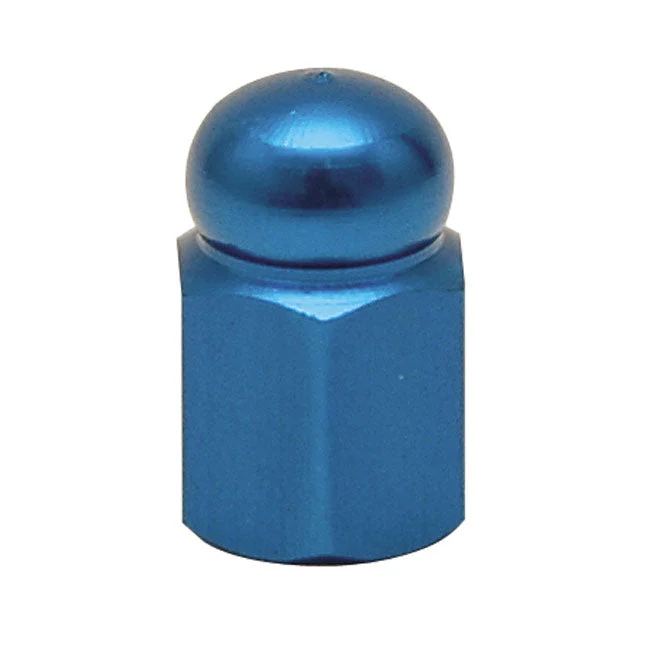 Trik Tropz Valve Stem Caps Alloy Hex Domed Blue