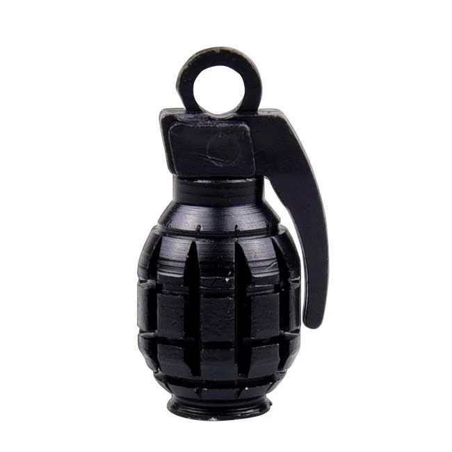 Trik Tropz Valve Stem Caps Hand Grenade Valve Caps. Noir