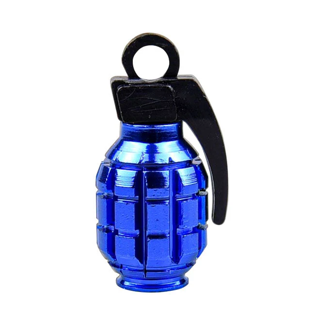 Trik Tropz Valve Stem Caps Hand Grenade Valve Caps. Bleu