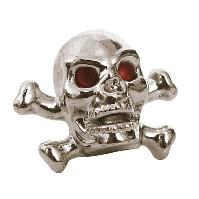 Trik Tropz Valve Stem Caps Skull Head Chrome