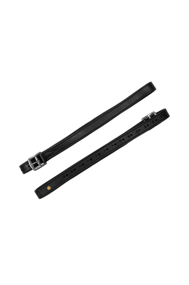 étrivières avec trous numérotés Black 155 cm