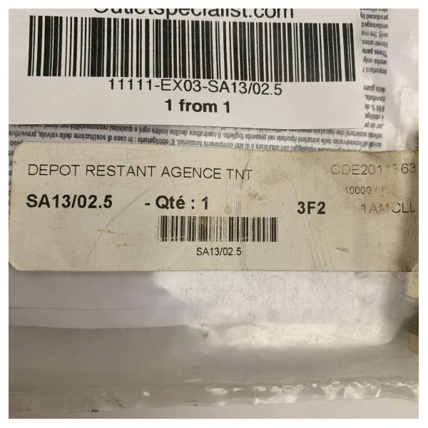 Vanne de sécurité en laiton Senga Marine set SA13/02.5 2.5 Bar 1/4 pouce