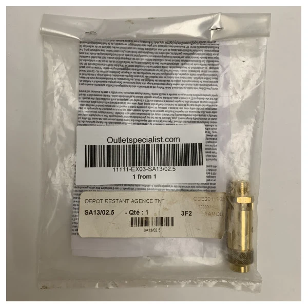 Vanne de sécurité en laiton Senga Marine set SA13/02.5 2.5 Bar 1/4 pouce