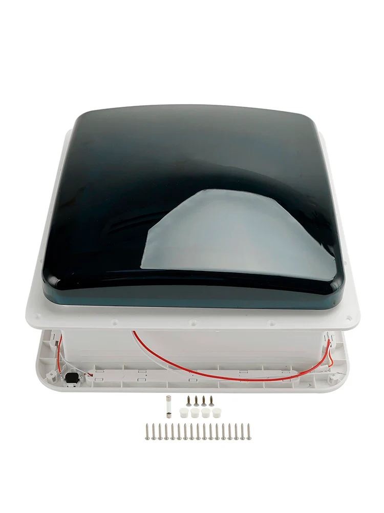 14" Ventilateur de toit pour caravane/camping-car, moteur 3 vitesses, 12 V, avec éclairage LED