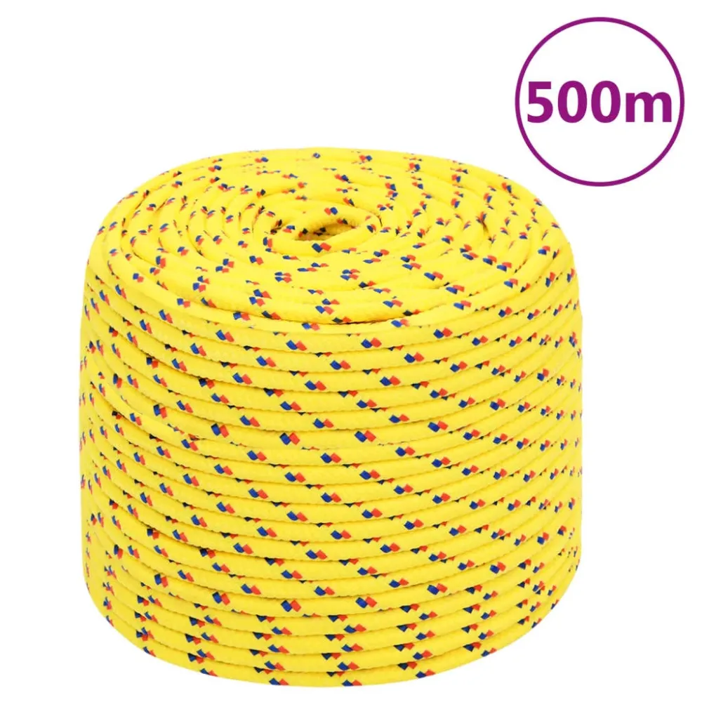 vidaXL Corde de bateau Jaune 10 mm 500 m Polypropylène