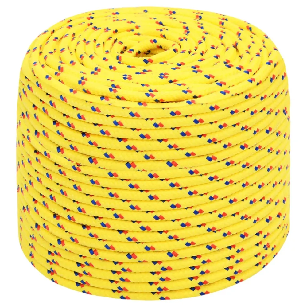 vidaXL Corde de bateau Jaune 10 mm 500 m Polypropylène