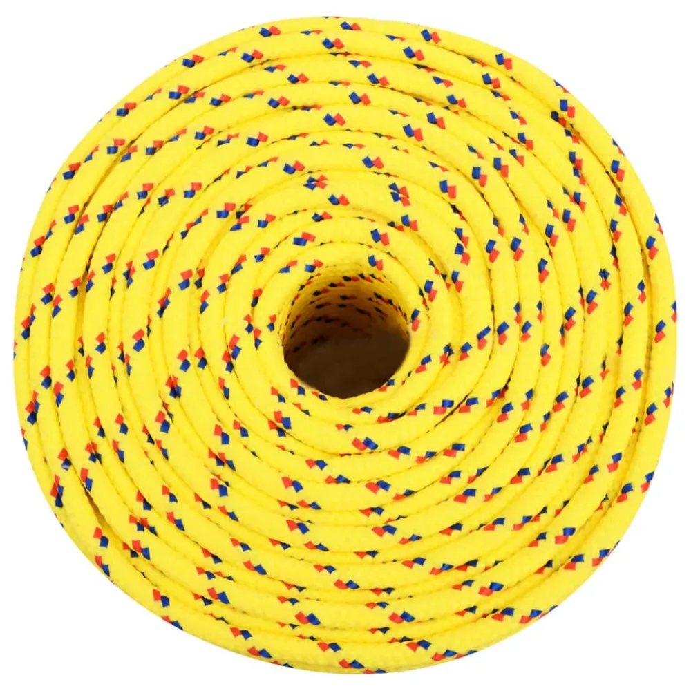 vidaXL Corde de bateau Jaune 10 mm 50 m Polypropylène