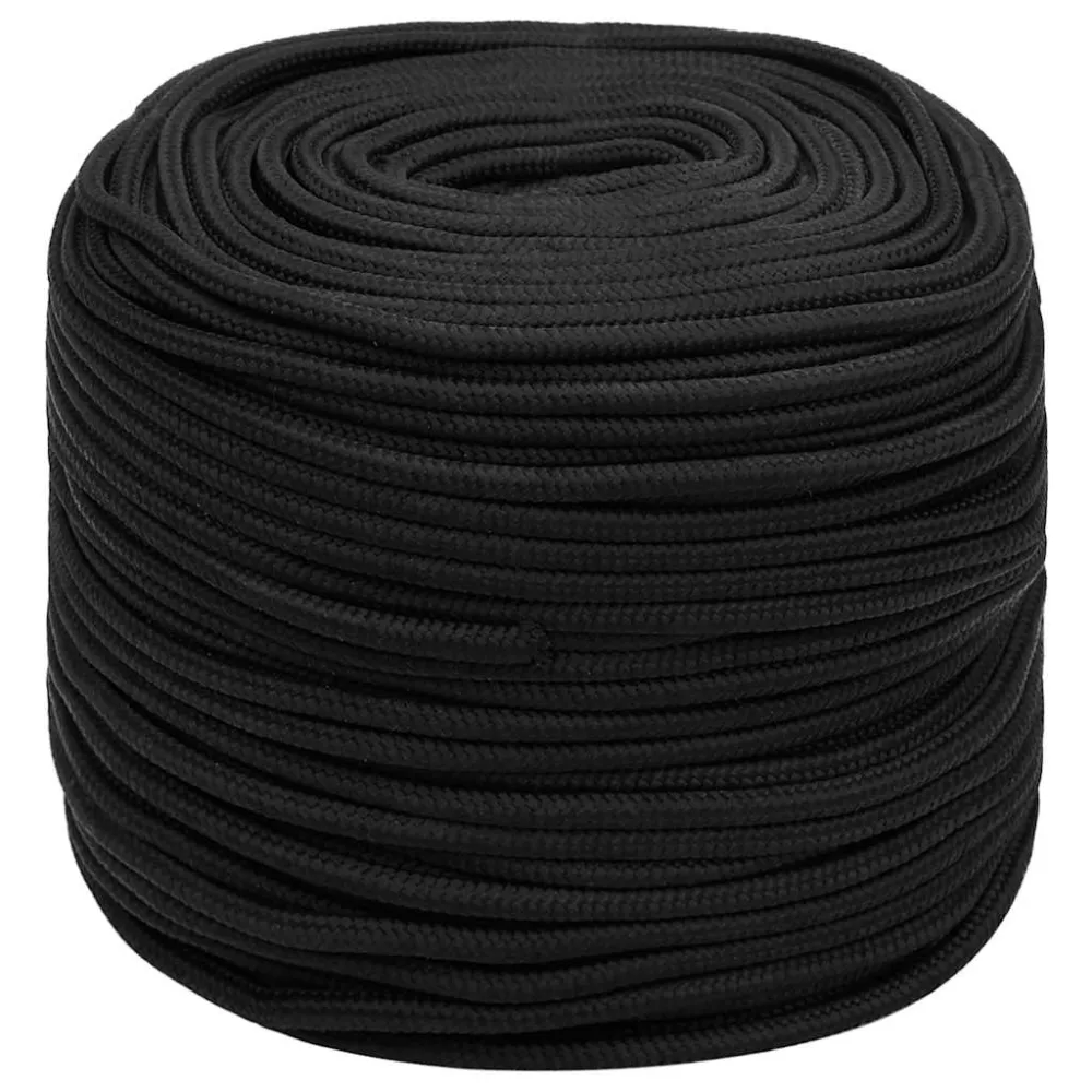 vidaXL Corde de bateau Noir complet 6 mm 50 m Polypropylène