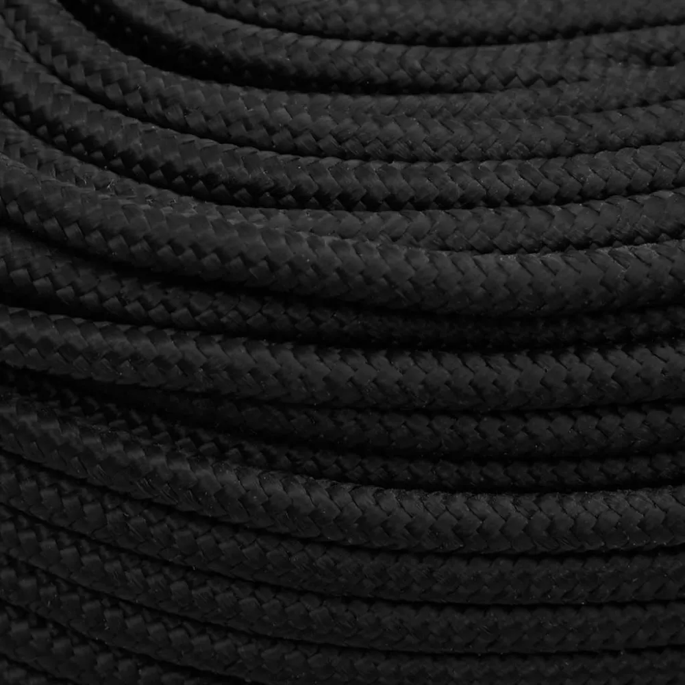 vidaXL Corde de bateau Noir complet 6 mm 50 m Polypropylène