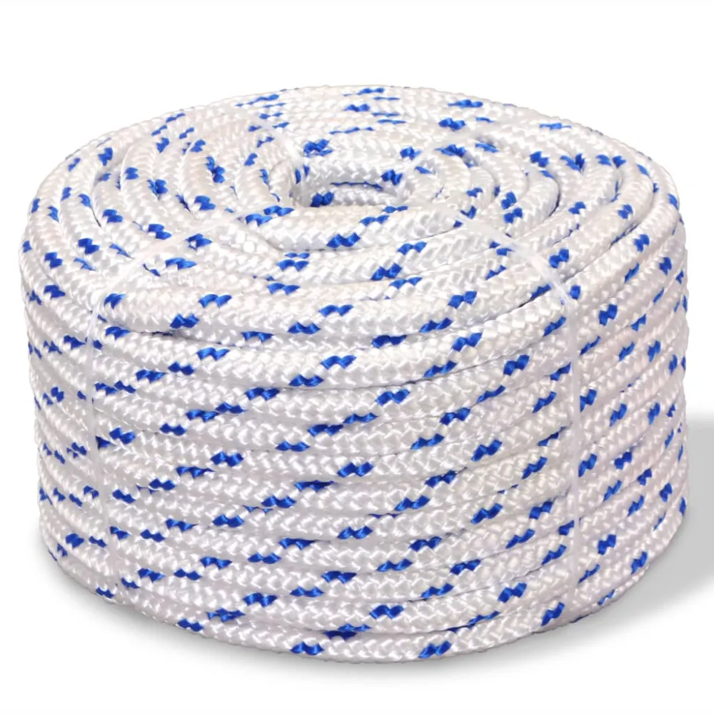 vidaXL Corde de bateau Polypropylène 18 mm 50 m Blanc