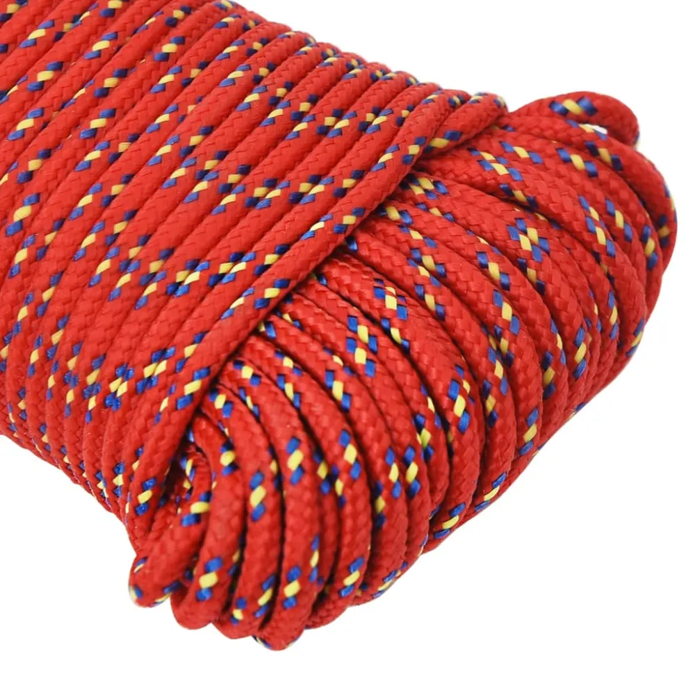 vidaXL Corde de bateau Rouge 4 mm 100 m Polypropylène