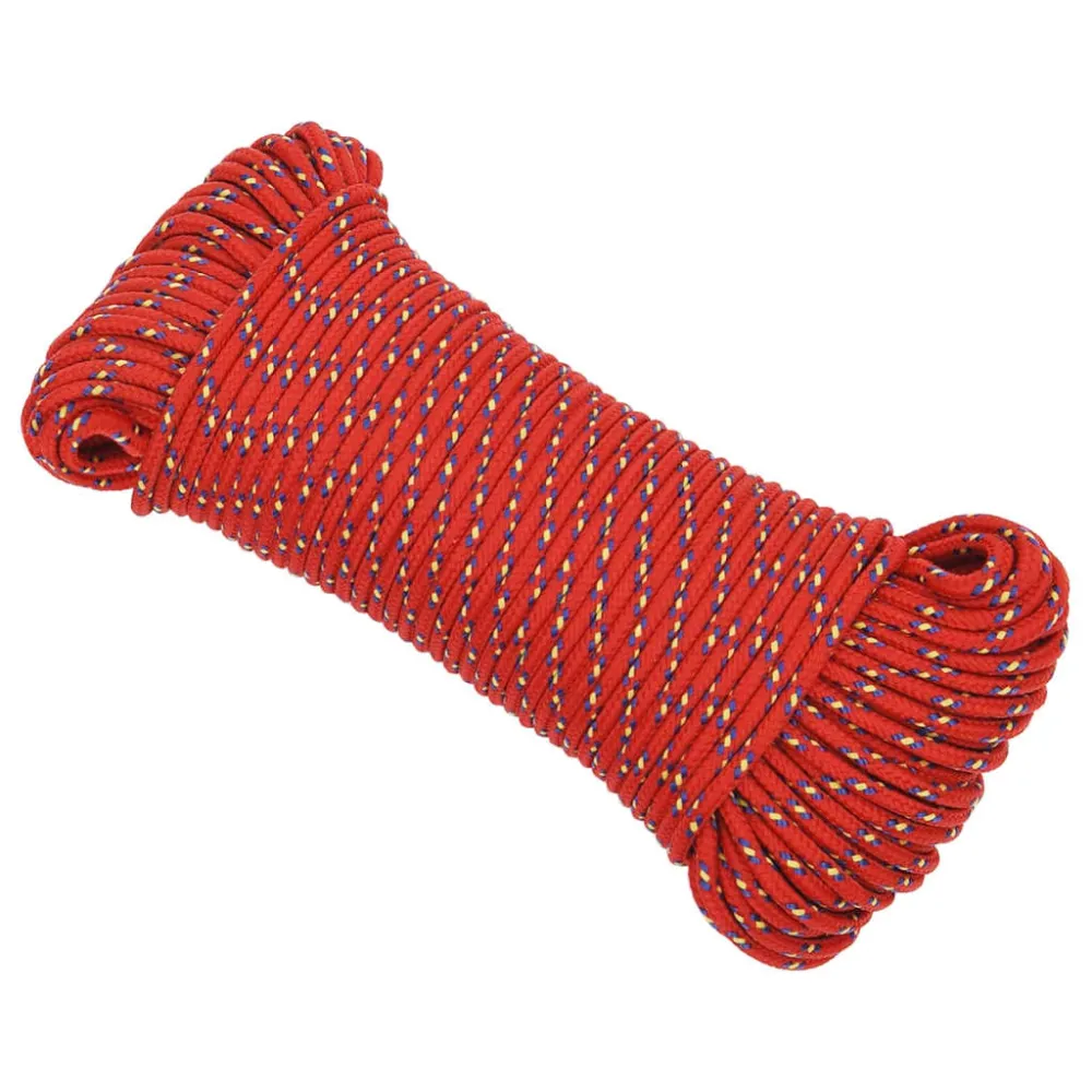 vidaXL Corde de bateau Rouge 3 mm 25 m Polypropylène